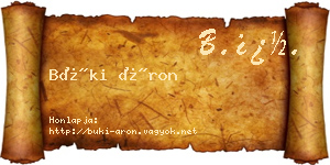 Büki Áron névjegykártya